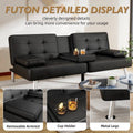 Canapé-lit futon moderne en simili-cuir noir