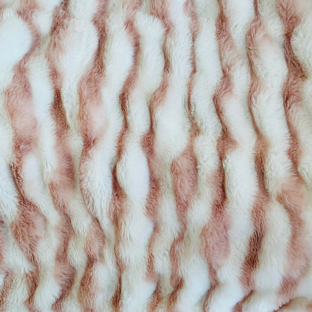 Plutus White Pink Snow Chinchilla Faux Fur Luxury Throw Blanket-2