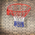 Panier de basket, anneau de basketball avec filet, suspendu mural intérieur et extérieur,  Ø 46 x 46 cm, rouge
