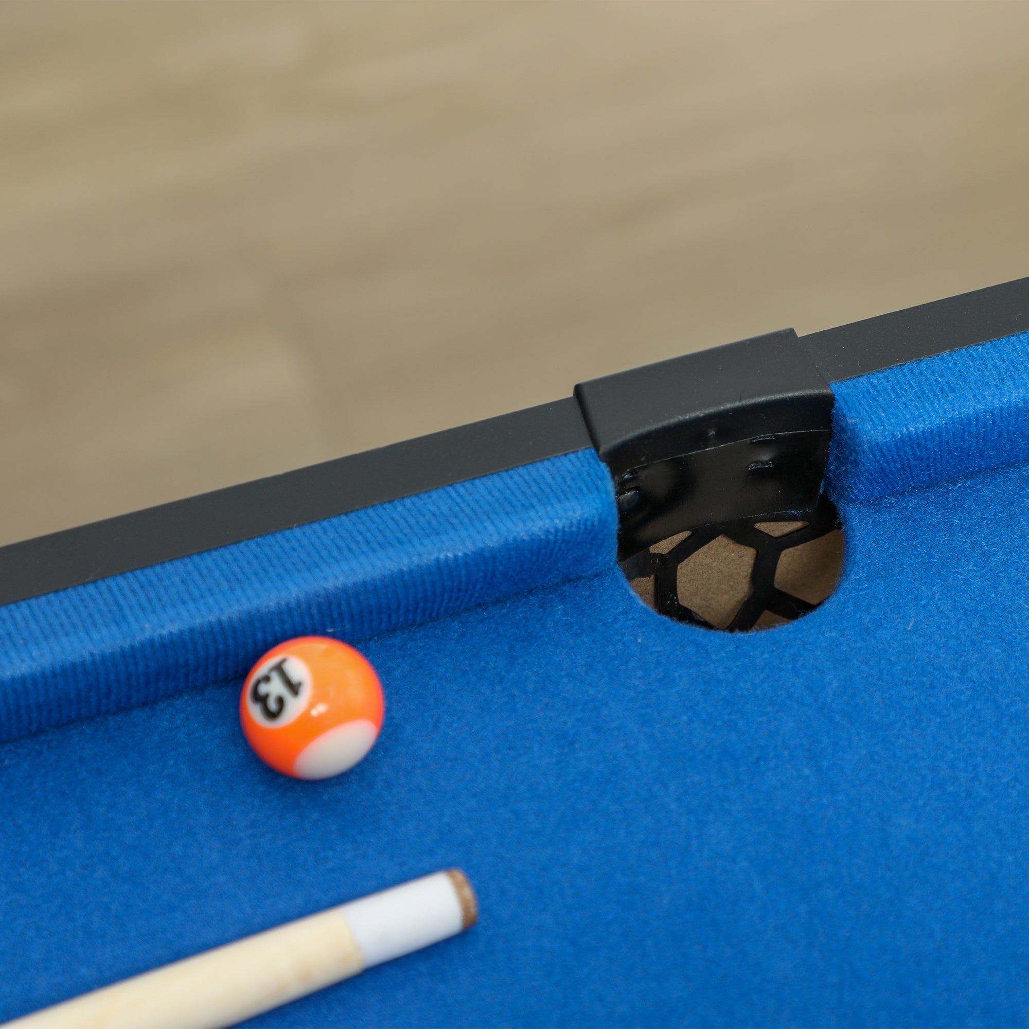 Table de jeux multifonctions 5 en 1, Billard, ping-pong, jeu de palets, mini basket, tir à l'arc, bleu