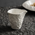 Textured Rock-Style Ceramic Sauce Cup – White Pouring Jug for Gravy, Milk or Coffee
