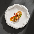 Rock Pattern Ceramic Plate – Modern Flat Shallow Dish for Dining & Display