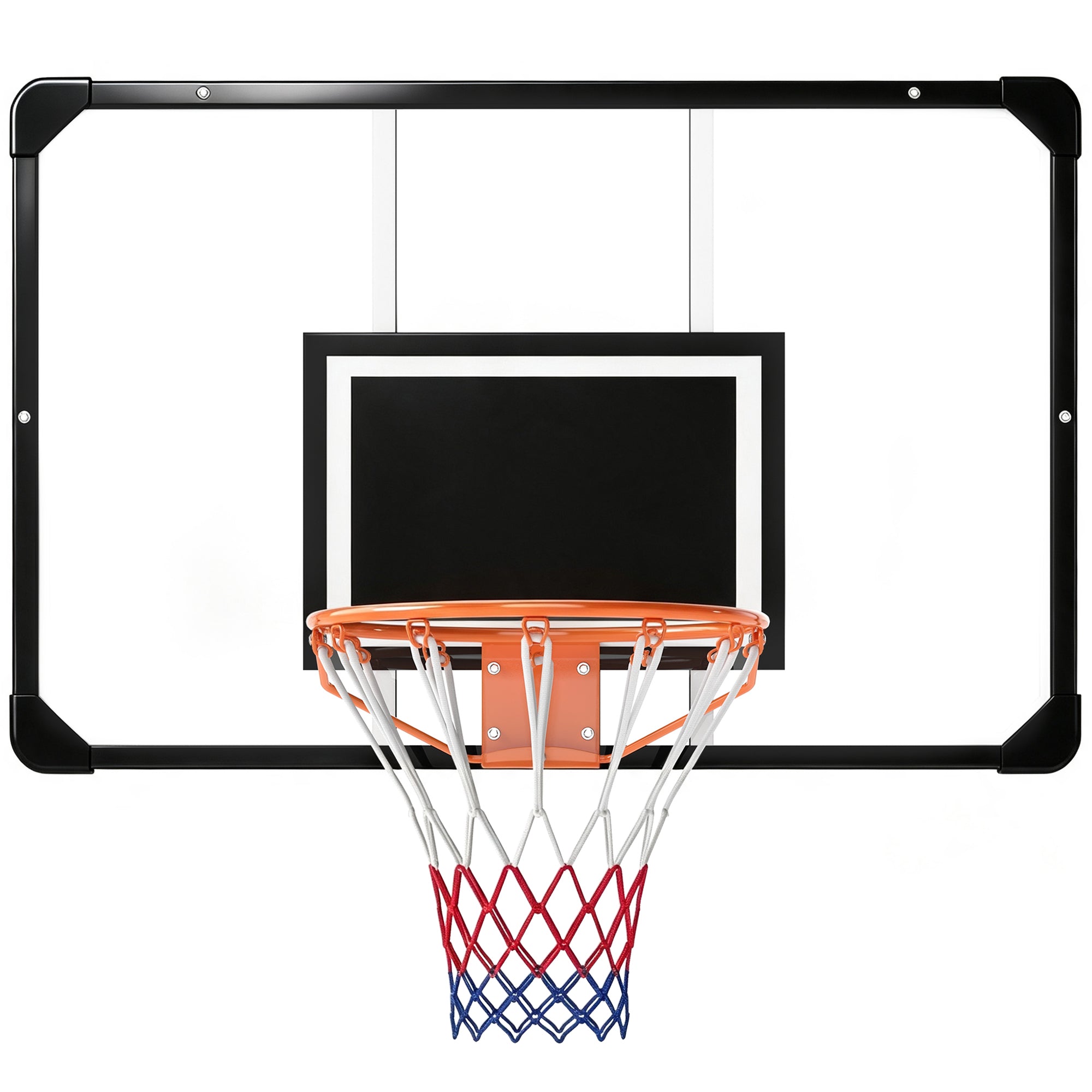 Panier de basket mural, panier basket, avec vis de montage et clé, pour extérieur, noir, transparent, orange