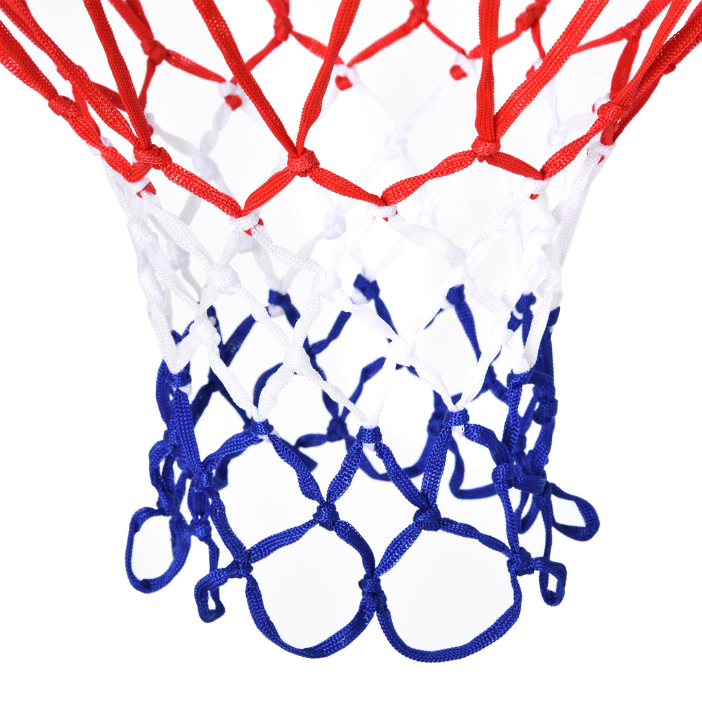 Panier de basket, anneau de basketball avec filet, suspendu mural intérieur et extérieur,  Ø 46 x 46 cm, rouge
