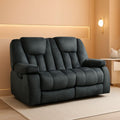 Grey Extra Wide Loveseat Recliner Sofa For Two Cup Holders-0