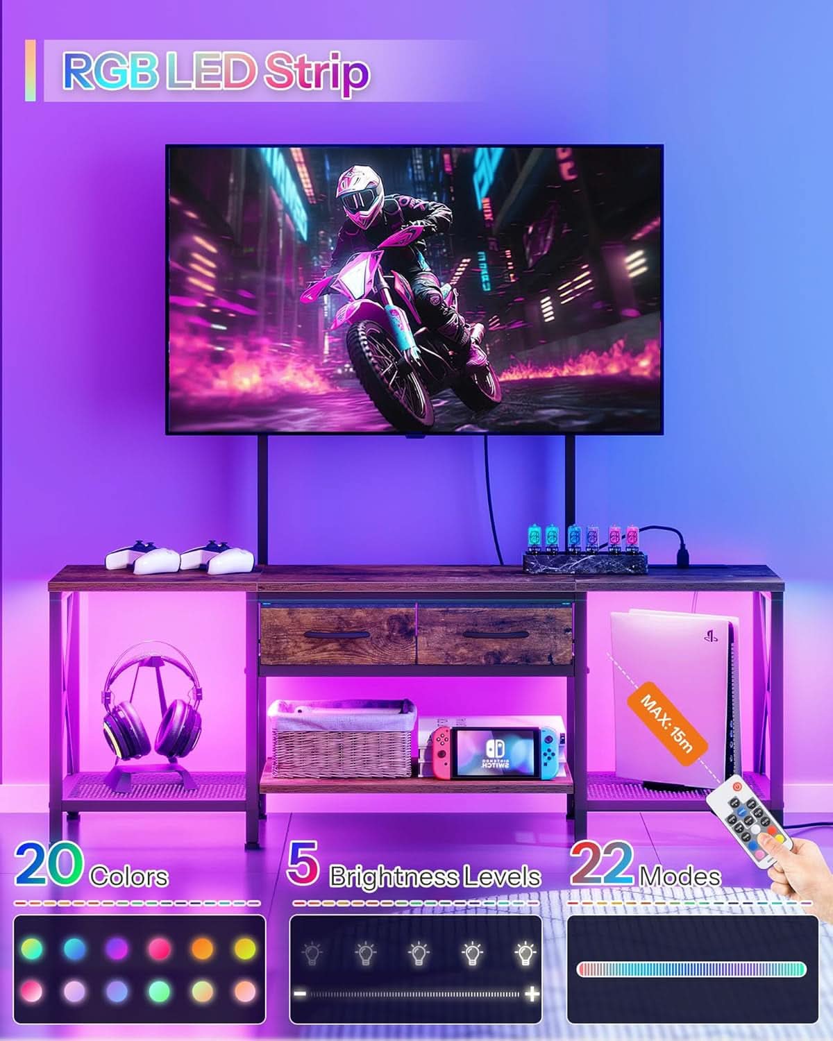 Meuble TV avec support intégré
