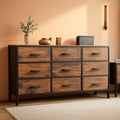 Rustic Brown 9 Drawer Dresser And TV Stand 47 Inch Wide