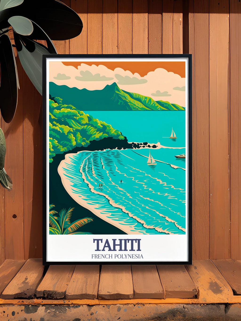 Tahiti Poster Print - Mahina Travel Art - Tahiti North Coast Poster - Tahiti Art Print - Tahiti Travel Print - French Polynesia Wall Decor