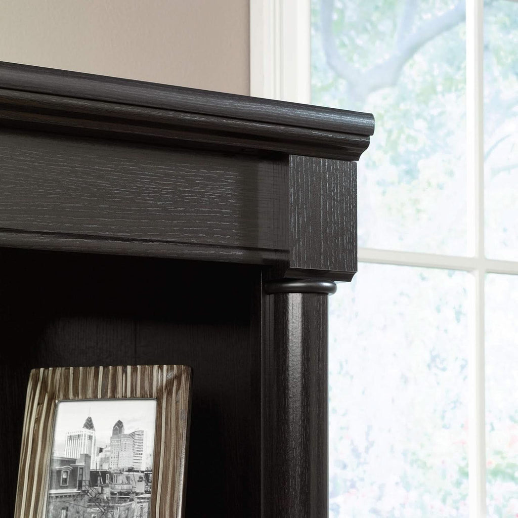Palladia Library With Doors Bookcase Wind Oak 29 Inch Wide