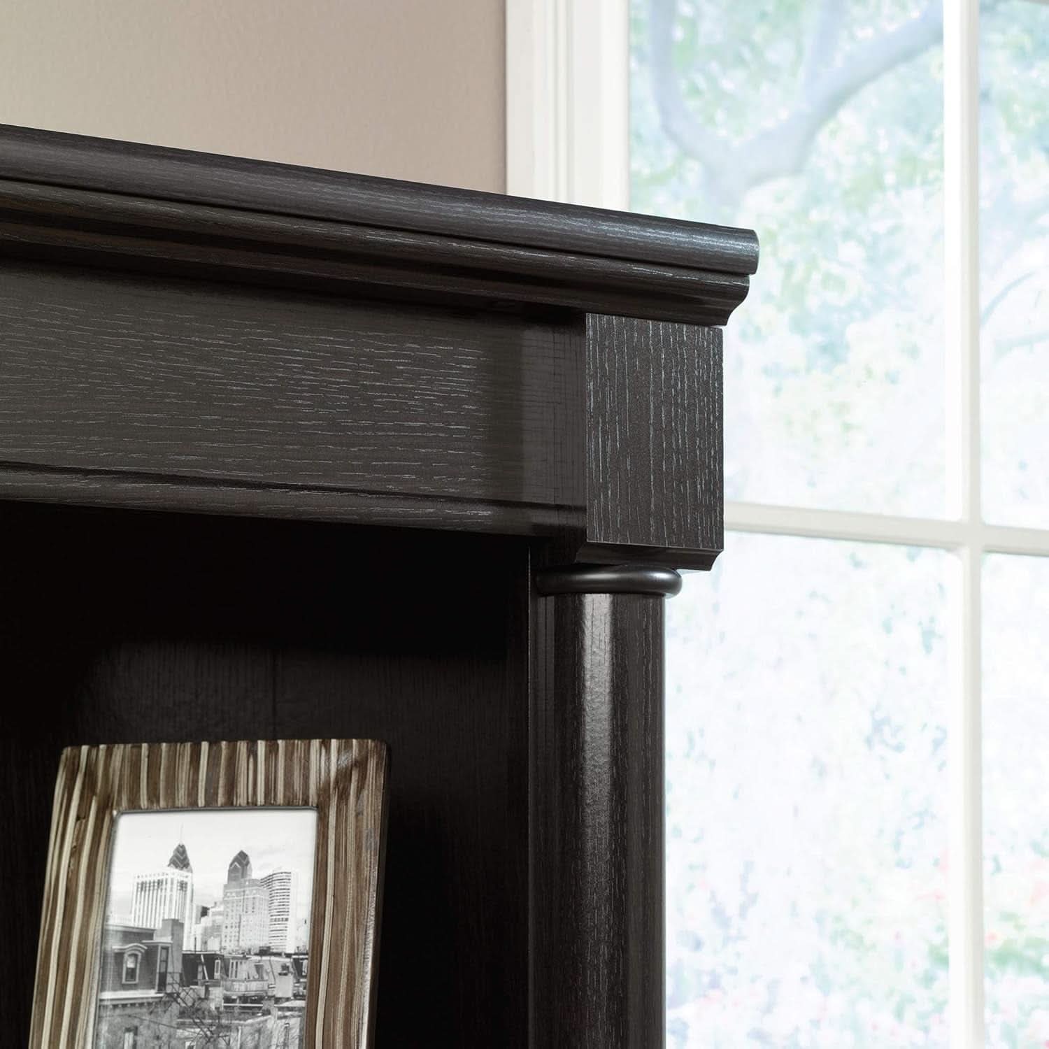 Palladia Library With Doors Bookcase Wind Oak 29 Inch Wide