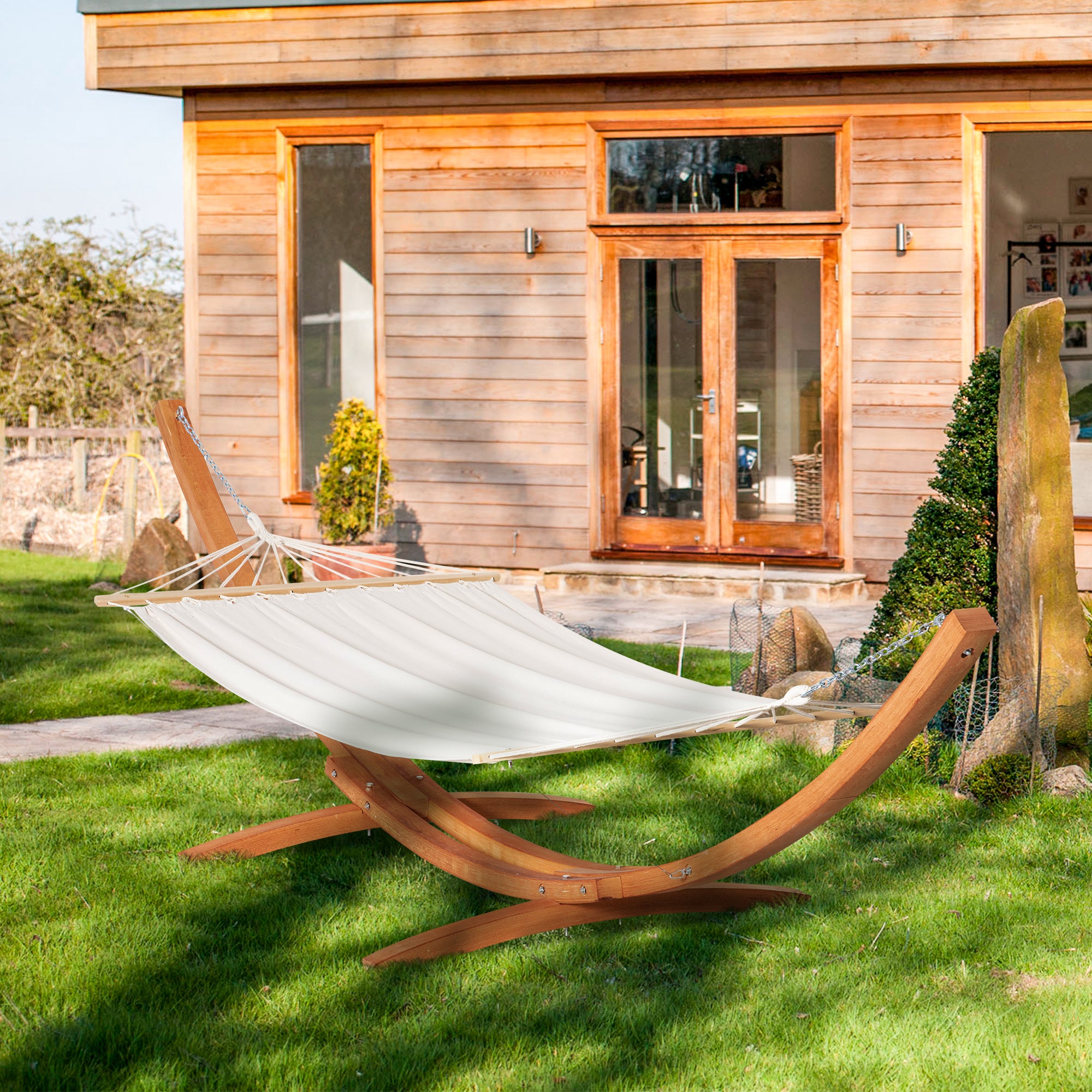 Hamac de jardin avec support en bois