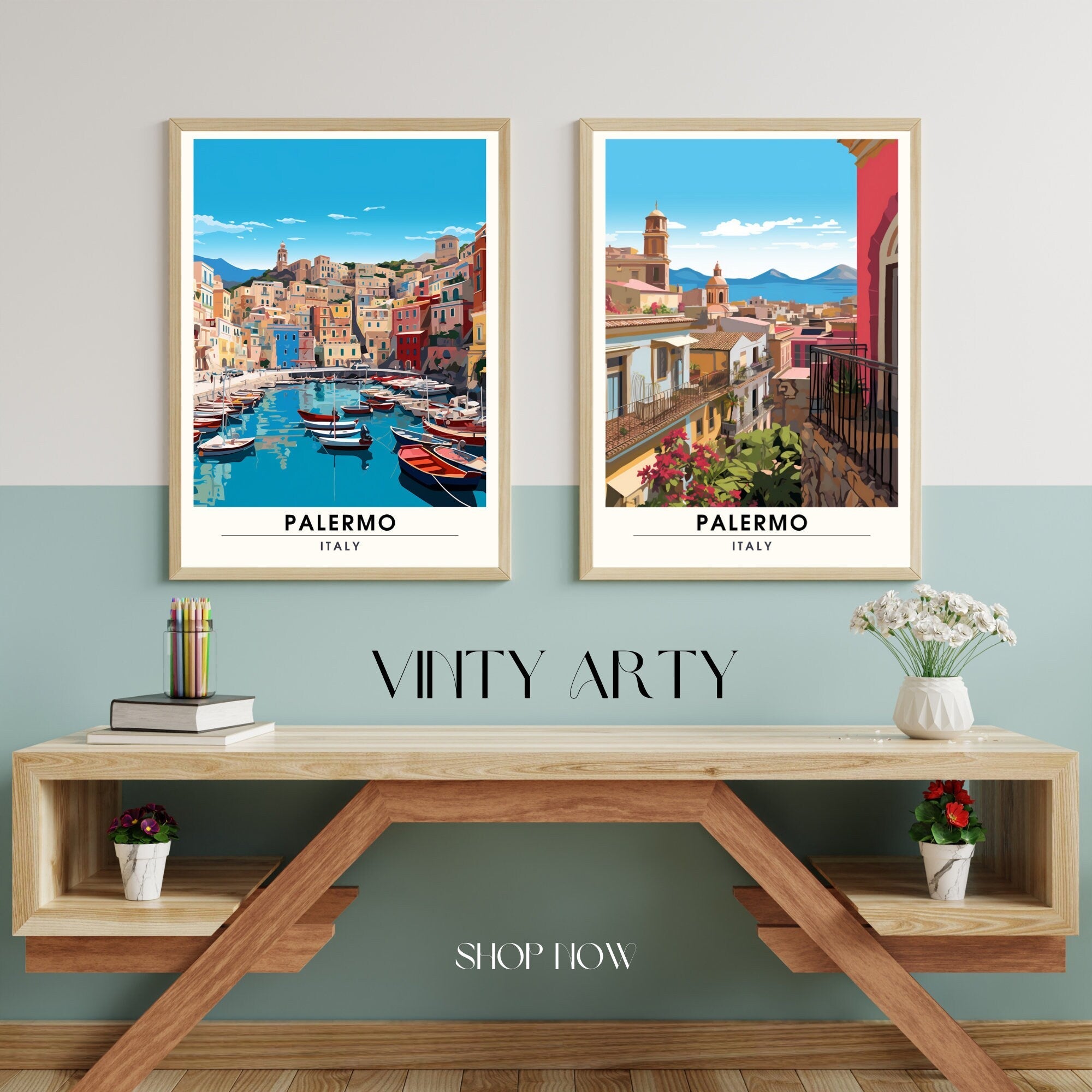 Impression Palerme , Italie  | impression de voyage Palerme | Affiche de voyage Italie