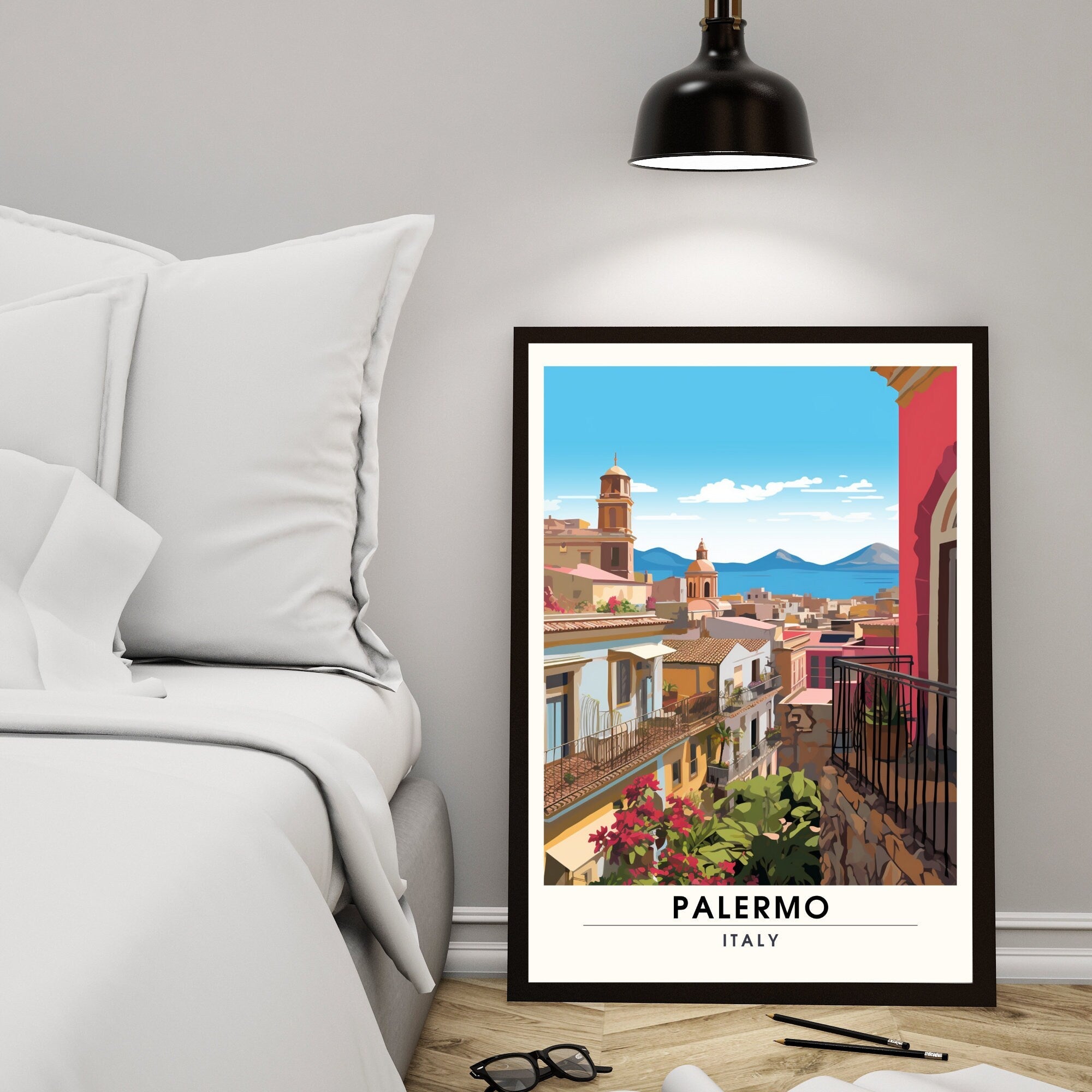 Impression Palerme , Italie  | impression de voyage Palerme | Affiche de voyage Italie