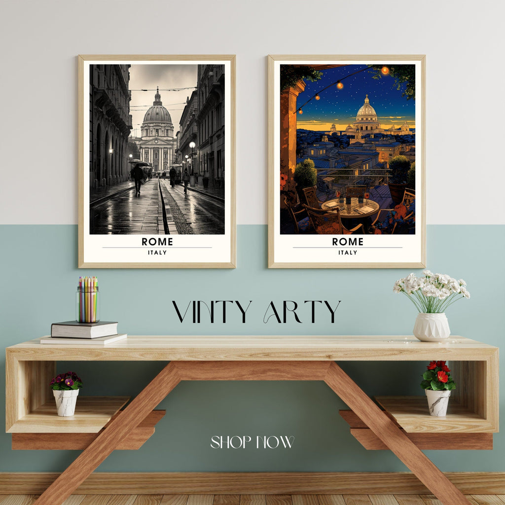 Affiche Rome | impression de voyage Rome  | Impression Rome  | Affiche Italie | Rome noir et blanc