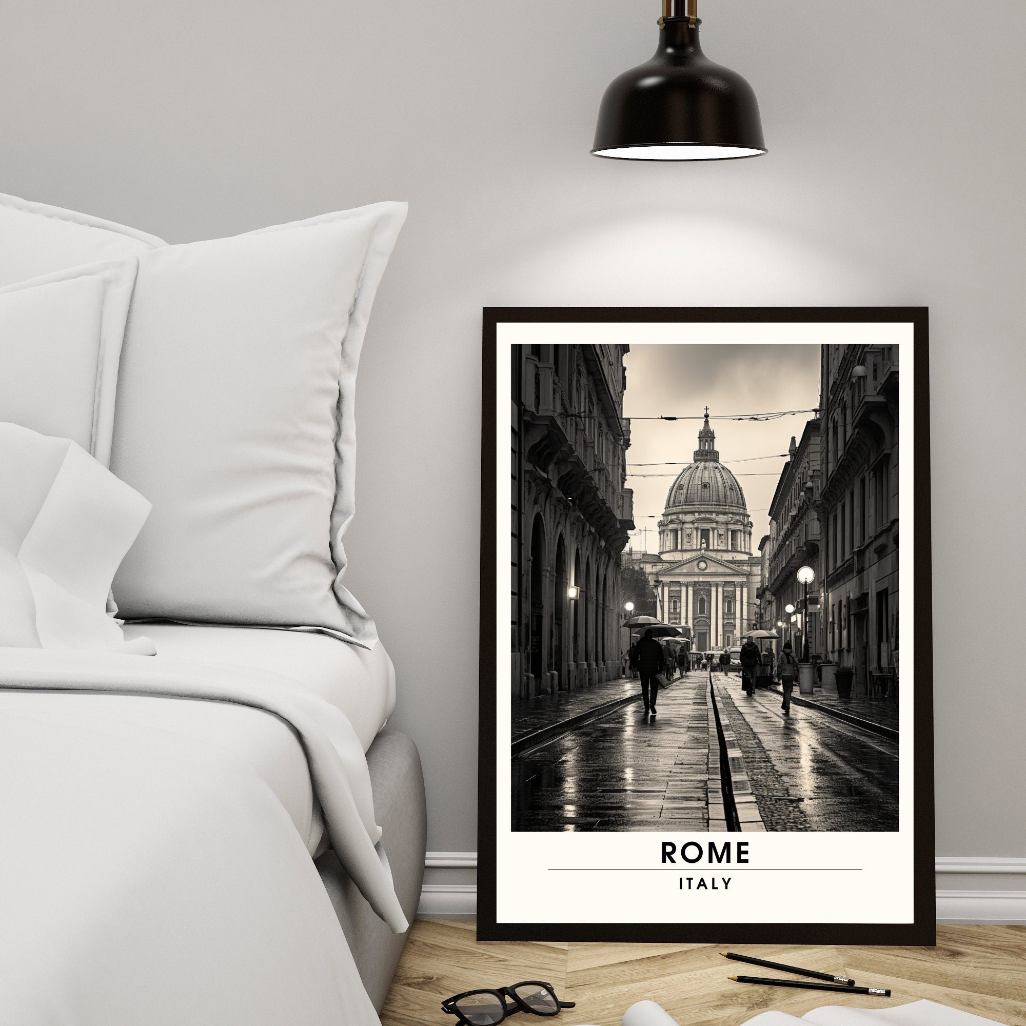 Affiche Rome | impression de voyage Rome  | Impression Rome  | Affiche Italie | Rome noir et blanc