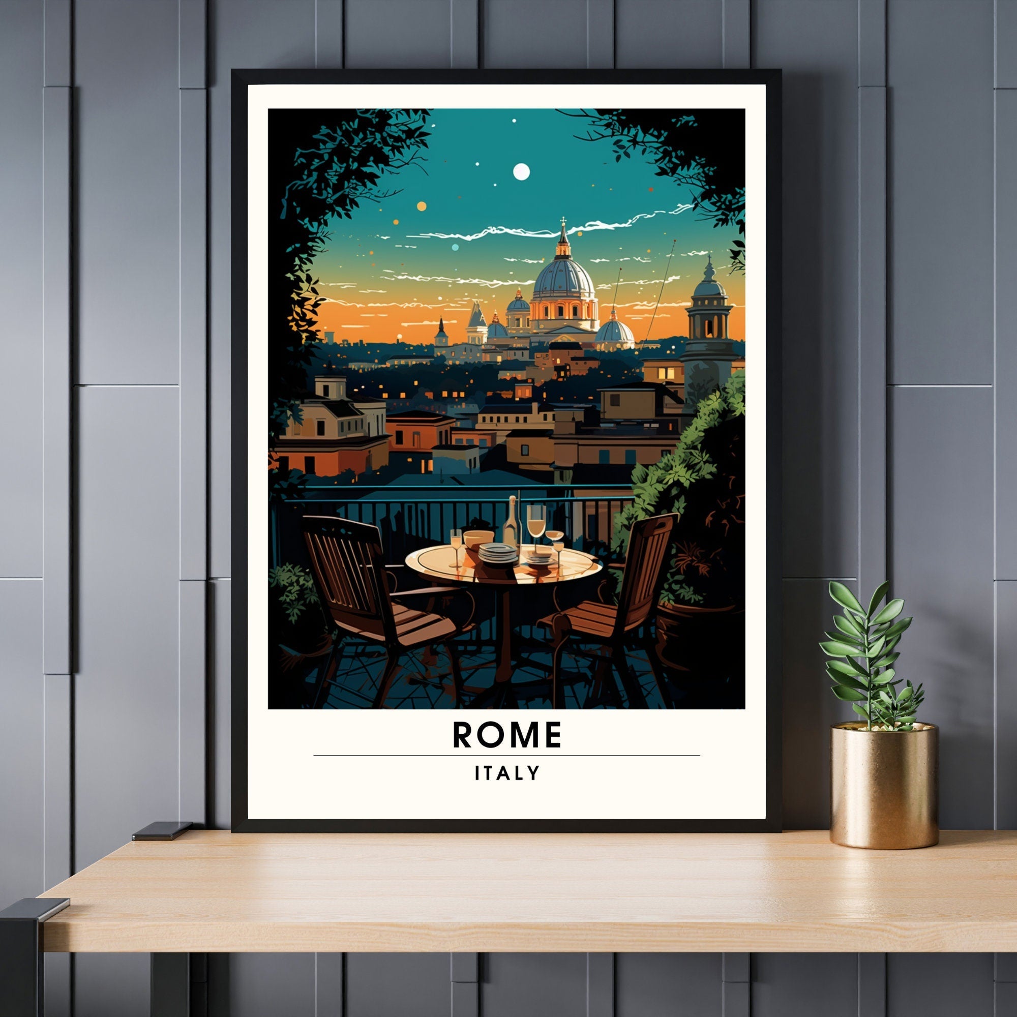 Affiche Rome | impression de voyage Rome  | Impression Rome  | Affiche Italie | Rome la nuit