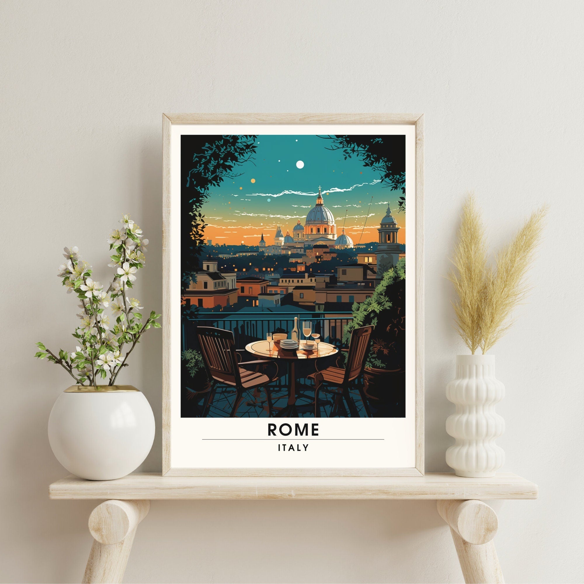 Affiche Rome | impression de voyage Rome  | Impression Rome  | Affiche Italie | Rome la nuit