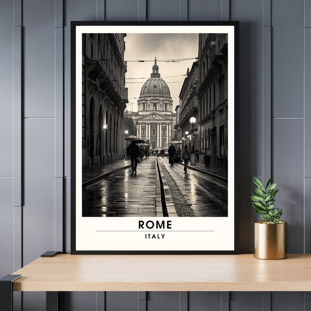 Affiche Rome | impression de voyage Rome  | Impression Rome  | Affiche Italie | Rome noir et blanc