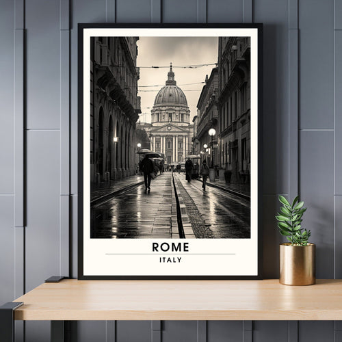 Affiche Rome | impression de voyage Rome  | Impression Rome  | Affiche Italie | Rome noir et blanc