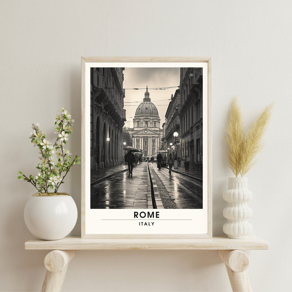Affiche Rome | impression de voyage Rome  | Impression Rome  | Affiche Italie | Rome noir et blanc