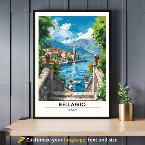 Affiche Bellagio | Impression Bellagio, italie | Affiche Lac de Côme