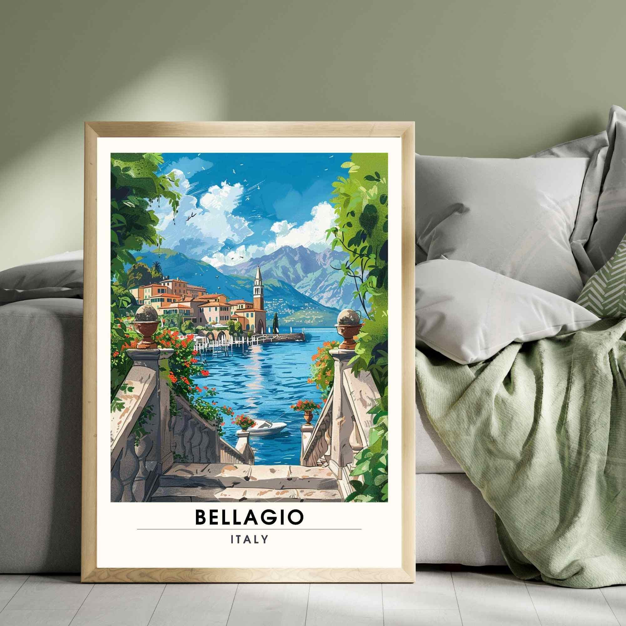 Affiche Bellagio | Impression Bellagio, italie | Affiche Lac de Côme