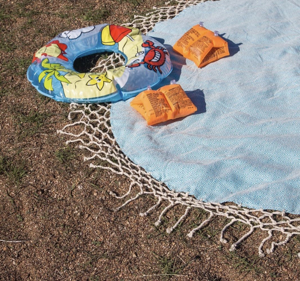 Serviette de Plage Ronde en Coton Turc