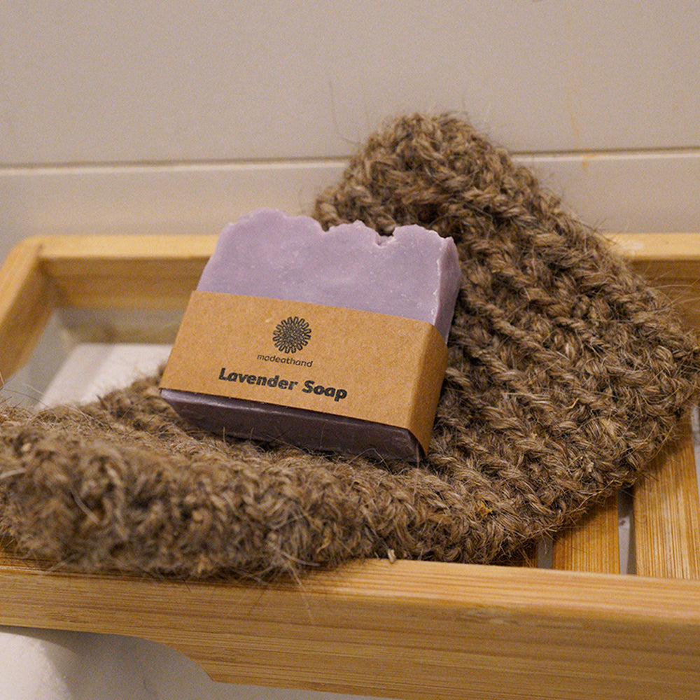 Gant de Bain en Poil de Chèvre avec Savon à la Lavande