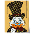 Affiche Canard Luxe Cartoon · Design Yeux Billet · Illustration Pop Art · Style Street Art · Art Mural Moderne · Impression sans Cadre