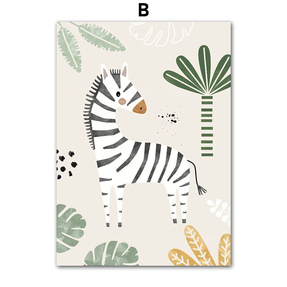 Affiche Chambre Enfant Animaux Jungle · Prénom Personnalisé · Décoration Murale · Impression sans Cadre