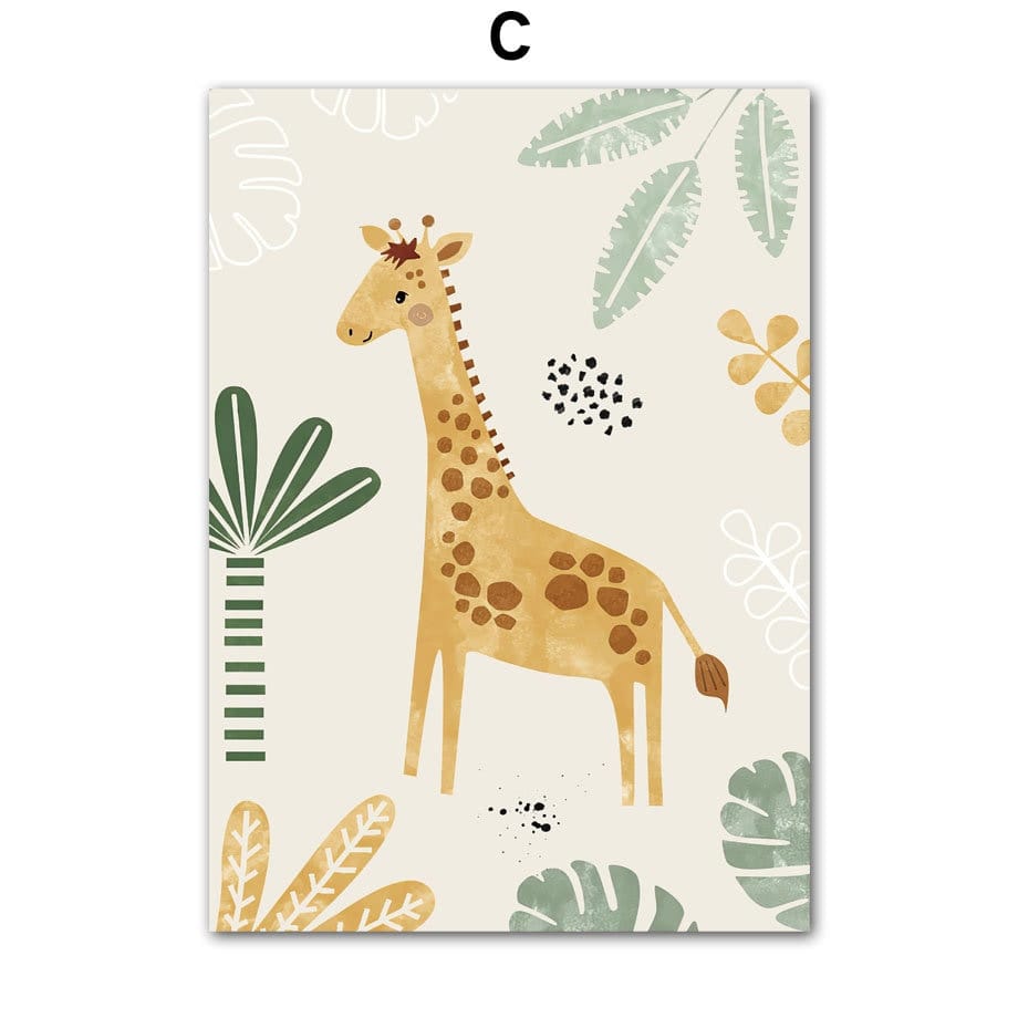 Affiche Chambre Enfant Animaux Jungle · Prénom Personnalisé · Décoration Murale · Impression sans Cadre