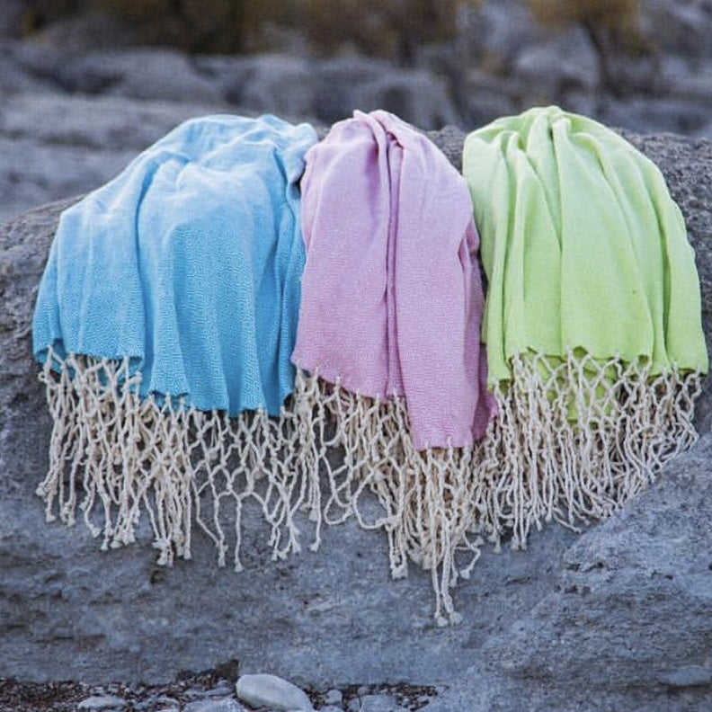 Serviette de Plage Ronde en Coton Turc