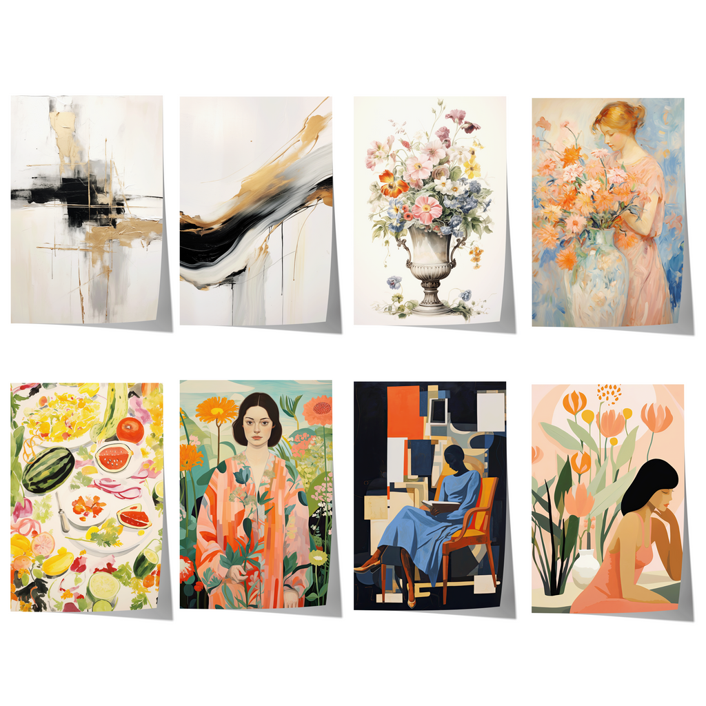 Affiche Art Moderne · Idée Cadeau · Art Abstrait, Illustrations Florales, Portraits Contemporains · Impression Déco sans Cadre