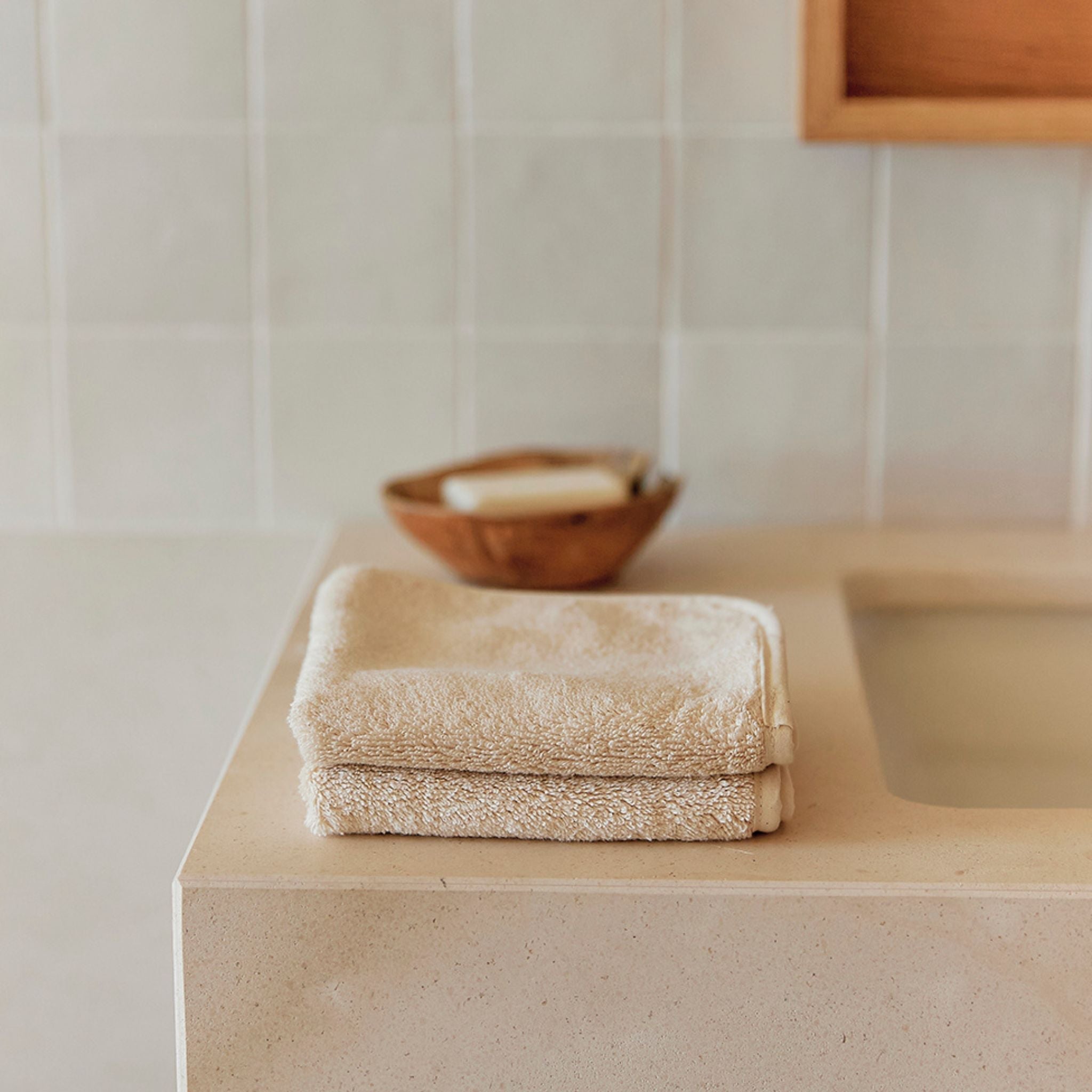 Natural Mira face towel