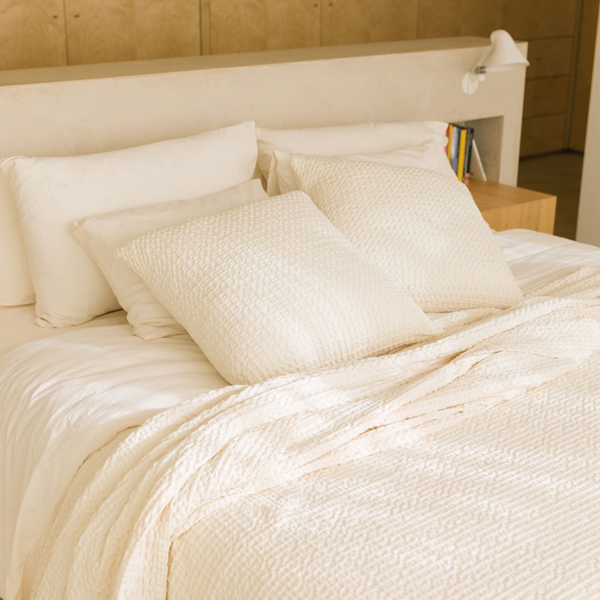 Natural Santa Luzia Waffle Bedspreads