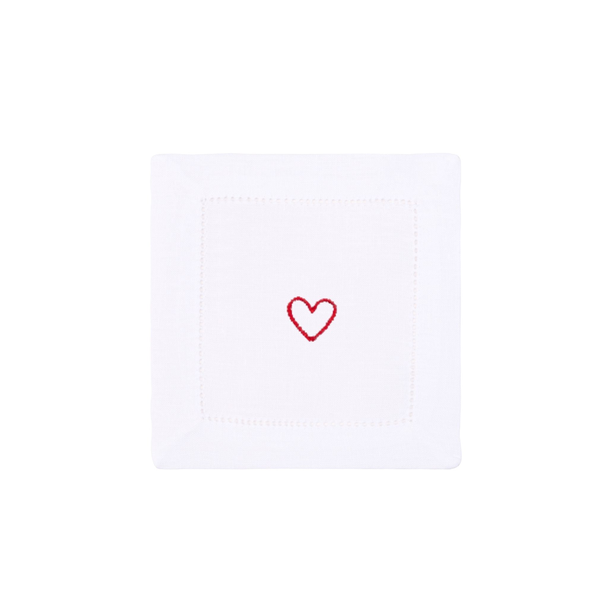 Mafra cotton table linen with embroidered hearts